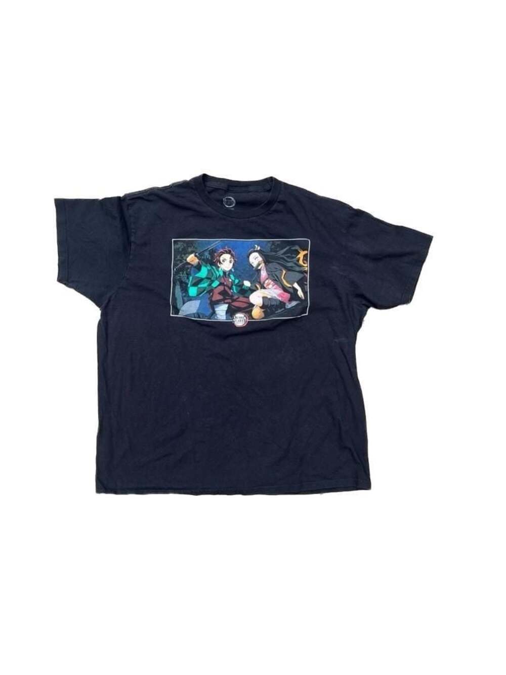 Demon Slayer Tanjiro and Nezuko Graphic T-Shirt Black Size XL